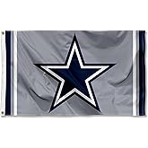 Cowboys Metallic Silver Flag