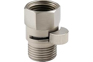 MIDANYA Water Flow Control Valve Shut Off Valve Shower Volume Control Valve Brushed Nickel Brass 1/2'' Standard Connection Water Flow Control Valve Regulator Shower Head Valve with Handle Lever