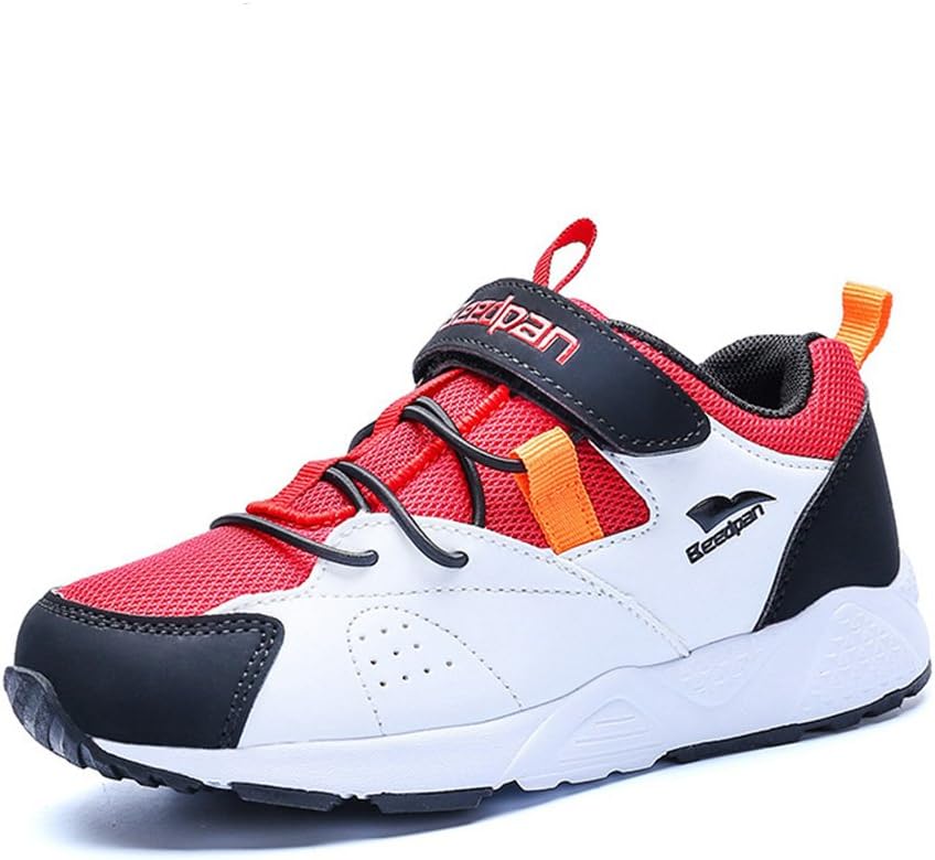 Qianliuk Boys Breathable Running Shoes Toddler Little Kids Big Kids Age 4-16 Years Old Casual Trainers Mesh Upper Comfort Warm Lining Velcro Children Kids White Sneakers
