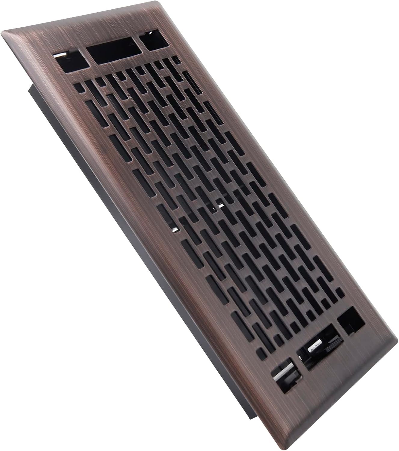 Registers, Grilles & Vents - SANYCASA Floor Register 4x10 Inches Heavy Duty Walkable Floor Register Easy Adjust Air Flow Floor Vents - Modernism Design - Oil Rubbed Bronze - Vent Cover for Home Floor