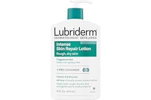 Lubriderm Intense Dry Skin Repair Lotion + Pro-Ceramide with Vitamin E & Minerals Helps to Repair Rough, Dry Skin, Fast Absorbing Lotion is Fragrance-Free and Non-Greasy, 16 fl. oz