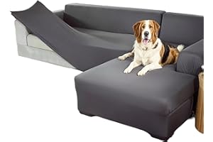 HELWYTH STANDARD Couch Covers L Shaped Sectional,Sectional Sofa L Shape,Purefit Super Stretch Sofa Slipcover,Thick Couch Covers for 1 2 3 4 Seater, Sectional Sofa L Shape (Light Gray, L-Shape:4 Seater+3 Seater)