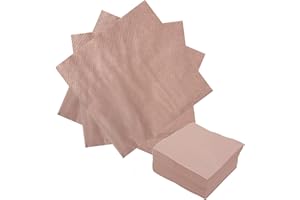 SIETDESEO 50 Pieces 3-ply Rose Gold Napkins Disposable Folded 5 x 5 Inches Cocktail Napkins Paper Napkins for Dinner Wedding Birthday Party Dessert Napkins