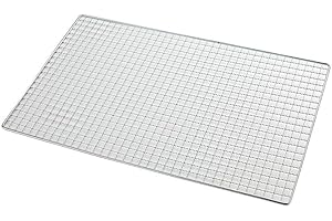 HogarTech Stainless Steel BBQ Grill Grate Mesh Net for Japanese & Korean Grills, Camping, Picnics, and Outdoor Cooking 40x25c