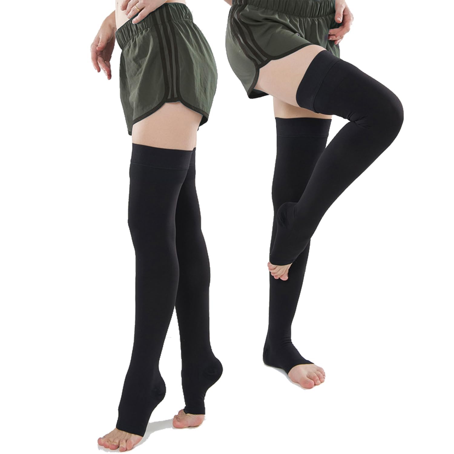 Photo 1 of Anti Embolism Ted Hose Thigh High 20-30 mmHg Compression Stocking Toeless,Post Surgery Nurse Compression Socks Support for Women & Men (S)