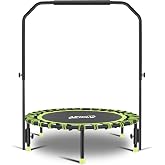 Newan 40" Silent Mini Trampoline with Adjustable Handle Bar Fitness Trampoline Bungee Rebounder Jumping Cardio Trainer Workout for Adults - Max Limit 330 lbs