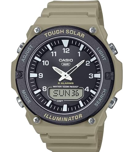 Amazon.com: Casio Men's Stainless Steel Quartz Resin Strap, Black