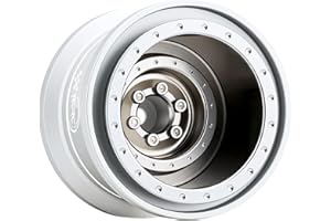 TCRC 4PCS Aluminum TRX4MT Beadlock Wheels Hubs for TRX-4MT F-150 K10 1/18 Scale Monster Truck,Chrome