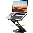Nulaxy Telescopic 360 Rotating Laptop Stand for Desk Adjustable Height Swivel Pull Out Design Ergonomic Laptop Riser Fits All 10-17" Laptops Computer MacBook, Black