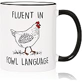 Aurahouse Chicken Gifts for Women Men, Funny Coffee Mug, Christmas Birthday Gifts for Women, White Elephant Gifts for Adults, Rooster Chickens Decor Stuff, Chicken Gift for Chicken Lovers Lady