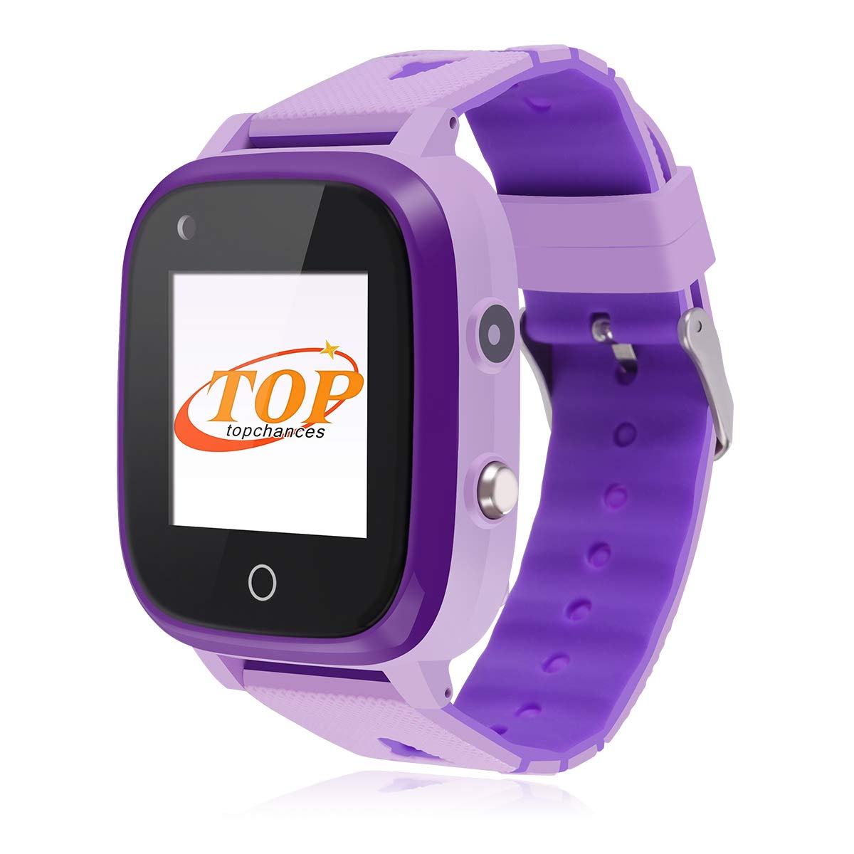ele ELEOPTION 4G Smart Watch for Kids, IP67 Waterproof GPS Smartwatch with Remote Monitoring, WIFI Bluetooth, SOS Watch Alarm Video Call Camera Safety Zone, Birthday Gift for Girls Boys (Purple)