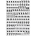 JAM PAPER Self Adhesive Alphabet Letter Stickers - Black - Upper & Lower Case - 2 Sheets/Pack