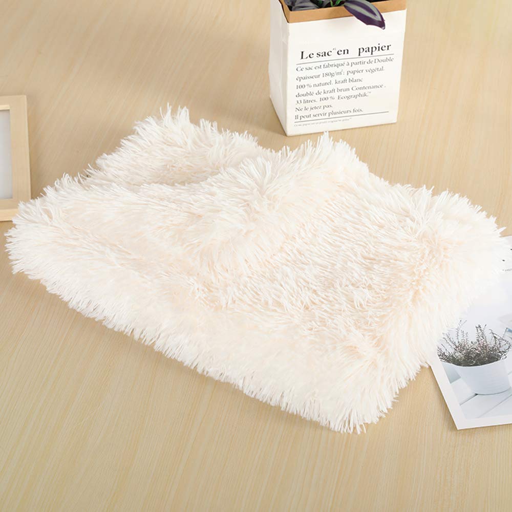 Ewolee Dog Blanket, Super Soft Warm Fluffy Pet blanket, Shaggy Faux Fur Pet Snuggle Blanket Washable Sleep Bed Mat for Small Medium Large Dogs and Cats (Small, White)