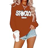 IsPICK Women's Witch Sweatshirt Halloween Vintage Graphic Long Sleeve Shirts Spooky Season Fall Pullover Tops