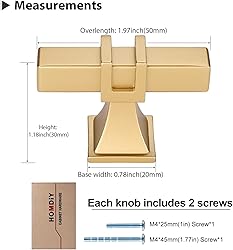 homdiy 25 Pack Gold Cabinet Knobs Matte Gold Drawer