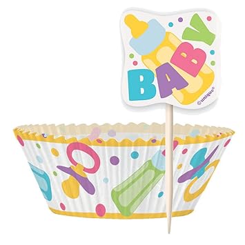 Baby Shower Cupcake Cases And Cupcake Toppers Kit For 24 Amazon Co