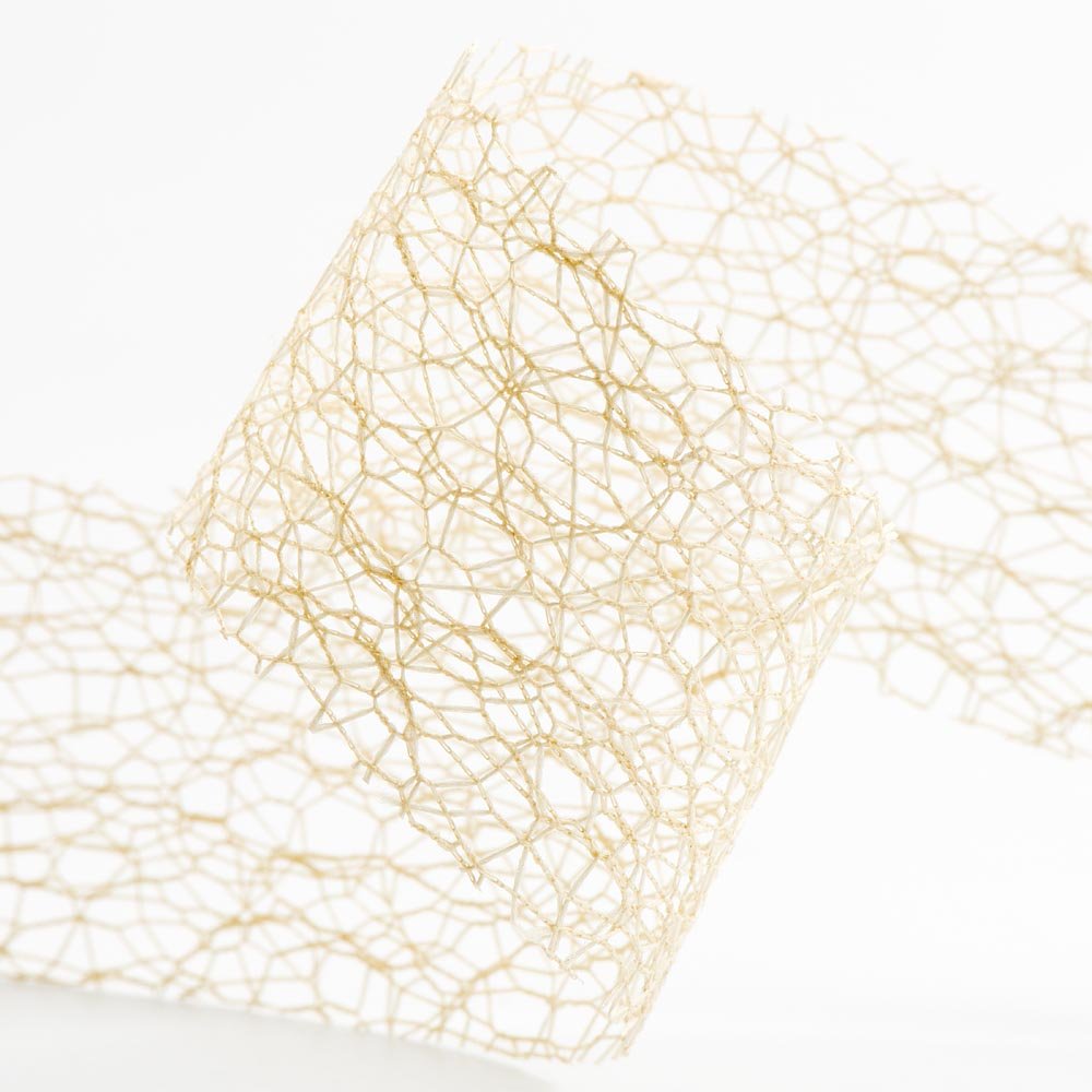 Deco Web Mesh Ribbon 38mm x 20 Metres - Ivory — image 1