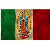 HVATLTL Our Lady Virgen De Guadalupe Mexican Flag 5x8FT,Heavy Duty 100D Polyester,Vivid Colors,Virgin Mary Flag with 2 Brass Grommets for Indoor Outdoor. (5x8)