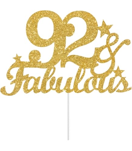Gold Glitter "97 Never Looked This Good" Cake Topper - Women's 97th Birthday Party Decorations