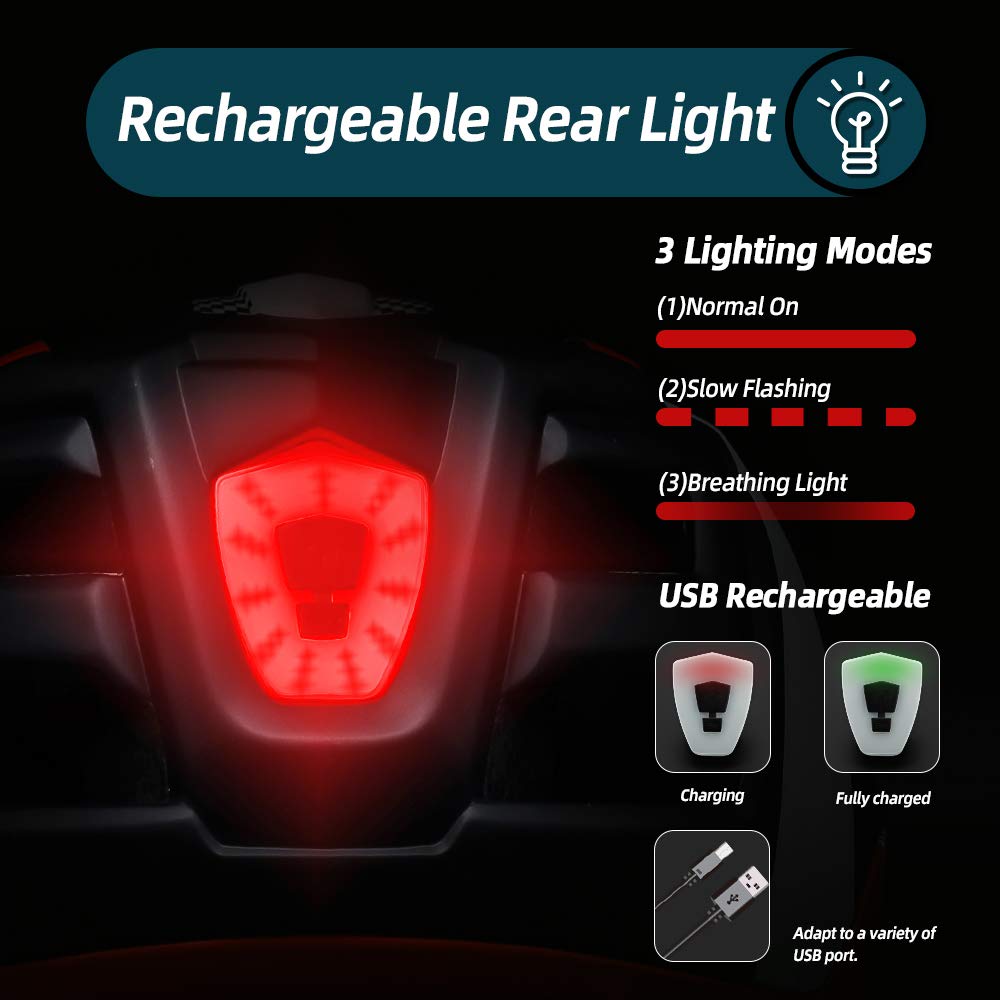 EASTINEAR Kids Bike Helmet Full Face Adjustable Children Bicycle Helmets with LED Light Cycling Helmet for Boys and Girls Ages 3-8