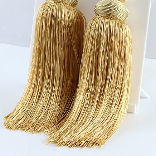 BERTERI 1 Pair Decorative Livingroom Curtain Rope Tieback with Tassels, Elegant White Curtain Beads Tassels Holdback Window Treatment Accessories
