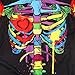 JomeDesign Womens 3D Skeleton Halloween Costumes Cosplay Jumpsuit Bodysuit Colorful Skull X-Large