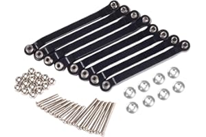 RCJUMPANT RC Links Set, Metal Chassis Pull Rods Suspension Link Mount for RC Car 1/16 WPL C14 C24 1/12 MN D90 D91 MN40 MN45 MN96 MN99 MN99s Upgrades (Black)