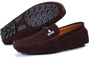 PPXID Men's Suede Leather Dress Loafers Slip On Casual Shoes Lightweight Soft Penny Loafers Driving Shoes Classic Moccasins