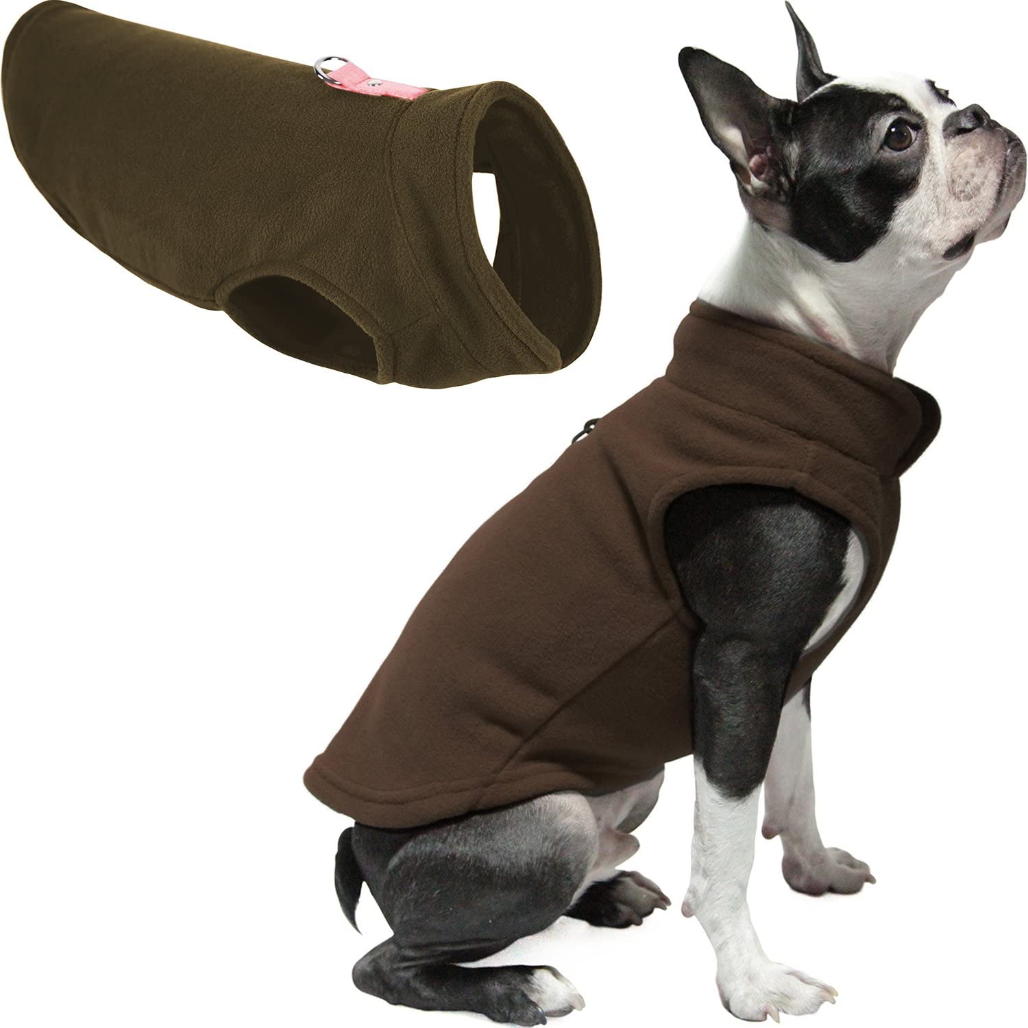 Gooby Every Day Fleece Cold Weather Vest for Small Dogs, X-Small, Brown — image 1