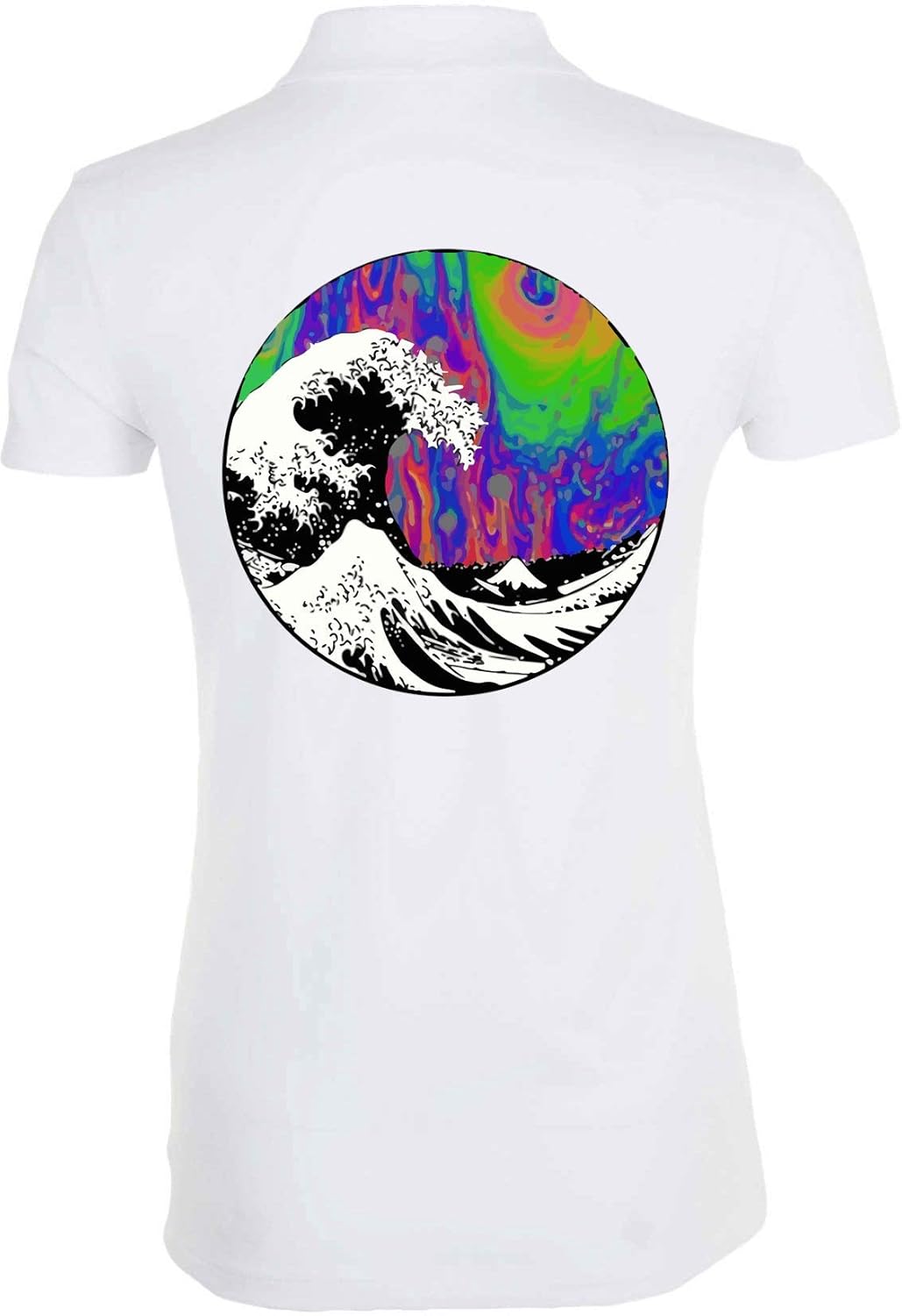 Desconocido The Great Psychedelic Wave Aesthetic Graphic Polo de Mujer