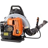 Backpack Gas Powered Leaf Blower, Commercial 2.7kW 850CFM 63CC 4.3HP 2-Stroke Powerful Lightweight Gasoline Grass Lawn Blower w/Harness Air-Cooled &amp; 1.8L Fuel Tank for Yard Lawn Care, Snow Removal