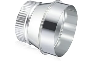 Otoolling 6 Inch to 5 Inch Duct Reducer Increaser Galvanized Steel Air Duct Adapter Round Crimped Pipe Connector Fitting Coupling for HVAC Ventilation Systems