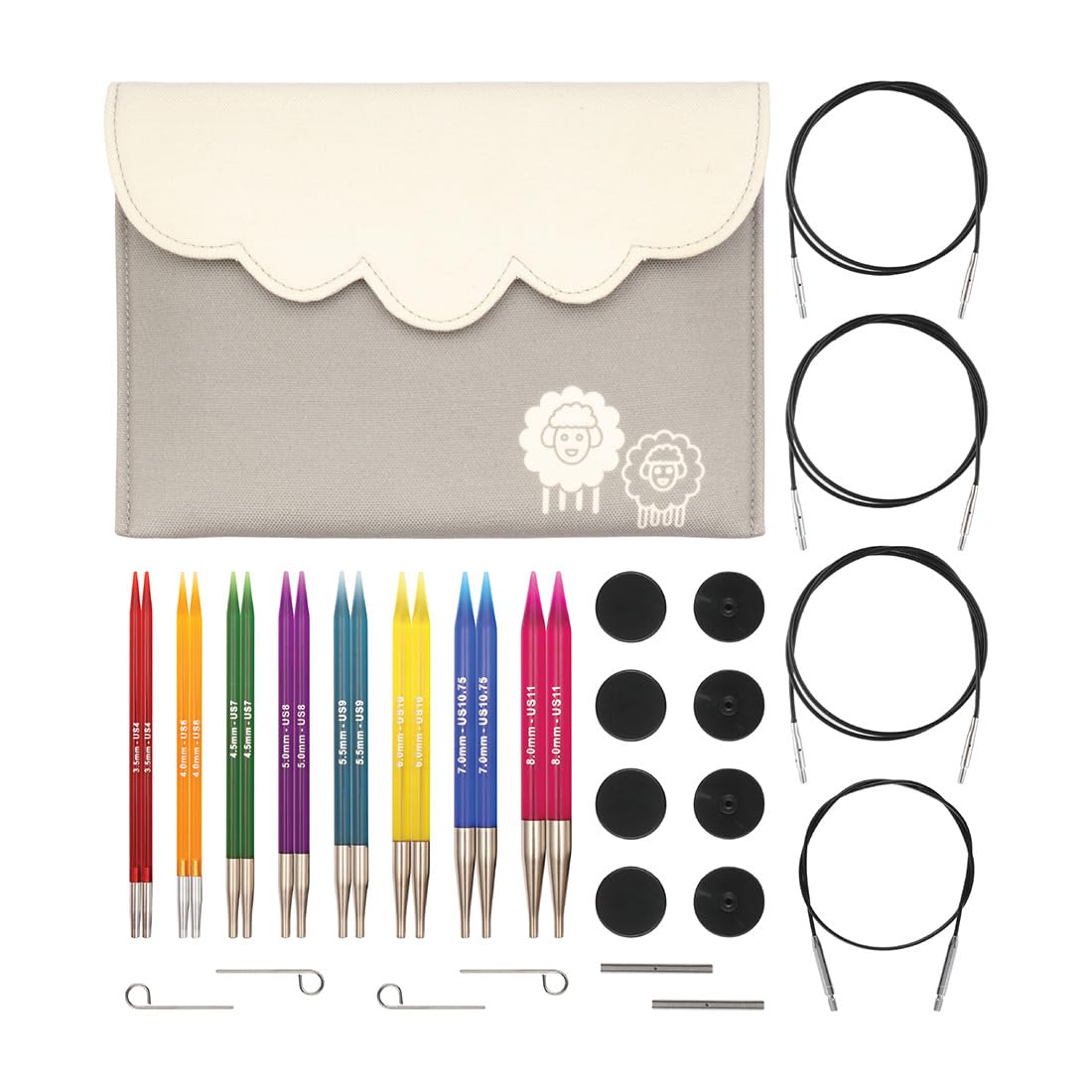 KnitPro Trendz Deluxe Interchangeable Needle Set 5" (13cm) | 8 Sizes (3.5mm to 8mm)