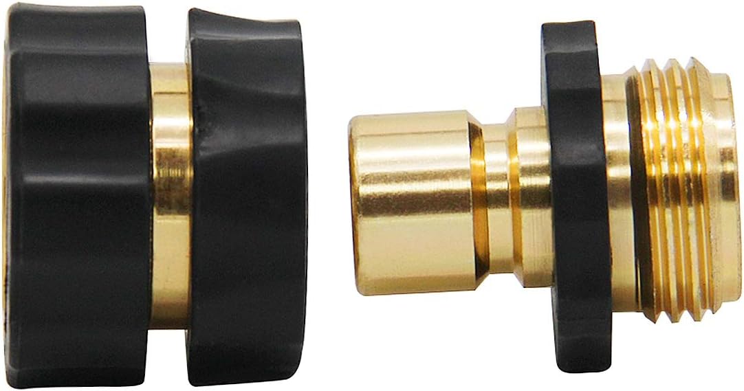 Lifynste 3/4 Inch Garden Hose Quick Connector Fittings, Brass Easy Connector Fitting, Male and Female Set, 4 Sets : Garden & Outdoor
