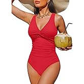 Holipick Women Tummy Control One Piece Swimsuit - Push Up Bathing Suit Full Coverage Slimming Swimwear