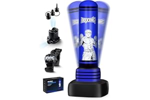 SAIMAND Freestanding Punching Bag for Adults Teens, 70'' Heavy Boxing Bag with Gloves and Pump, Women Men Stand Kickboxing Bags, Upgraded Big Base Boxing Equipment Set for Training MMA Fitness Home Gym