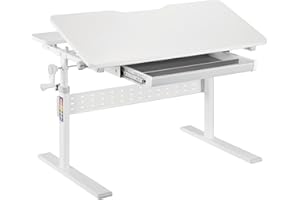 PrimeCables Multi-Functional Kids Desk, Ergonomic Small Study Writing Desk with Drawers, Height Adjustable & Tilt Desktop for