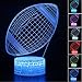 Palawell Football 3D Night Light - 3D Illusion Lamp for Boys 16 Changing Color Remote Control Football Kids Room Decor Lighting