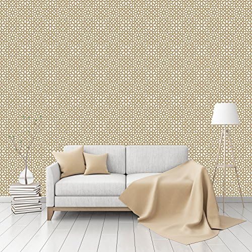 Interlocking Lattice Patterned Commercial Textured Wallpaper by CustomWallpaper.com
