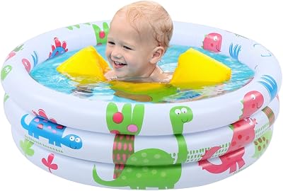 Marvellous Inflatable Paddling Pool 60cm 3 Ring Portable Baby Outdoor Indoor