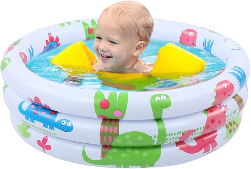 Marvellous Inflatable Paddling Pool 60cm 3 Ring Portable Baby Outdoor Indoor