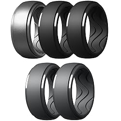 Egnaro Men's Silicone Rings 10mm Wide 2.5mm