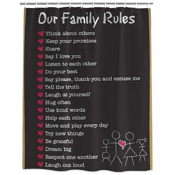 Amazon Com Tocahome Shower Curtain For Bathroom Our Family Rules