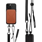 MOFT Phone Lanyard, Universal Adjustable Detachable Crossbody Long Lanyard with Phone Patch, Compatible with Most Smartphones, Length up to 150cm, Jet Black