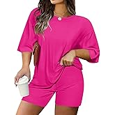 Ritera Womens Plus Size 2 Piece Outfits Summer Short Sets Lounge Set Tops & Shorts Track Suit Matching Set XL-5XL