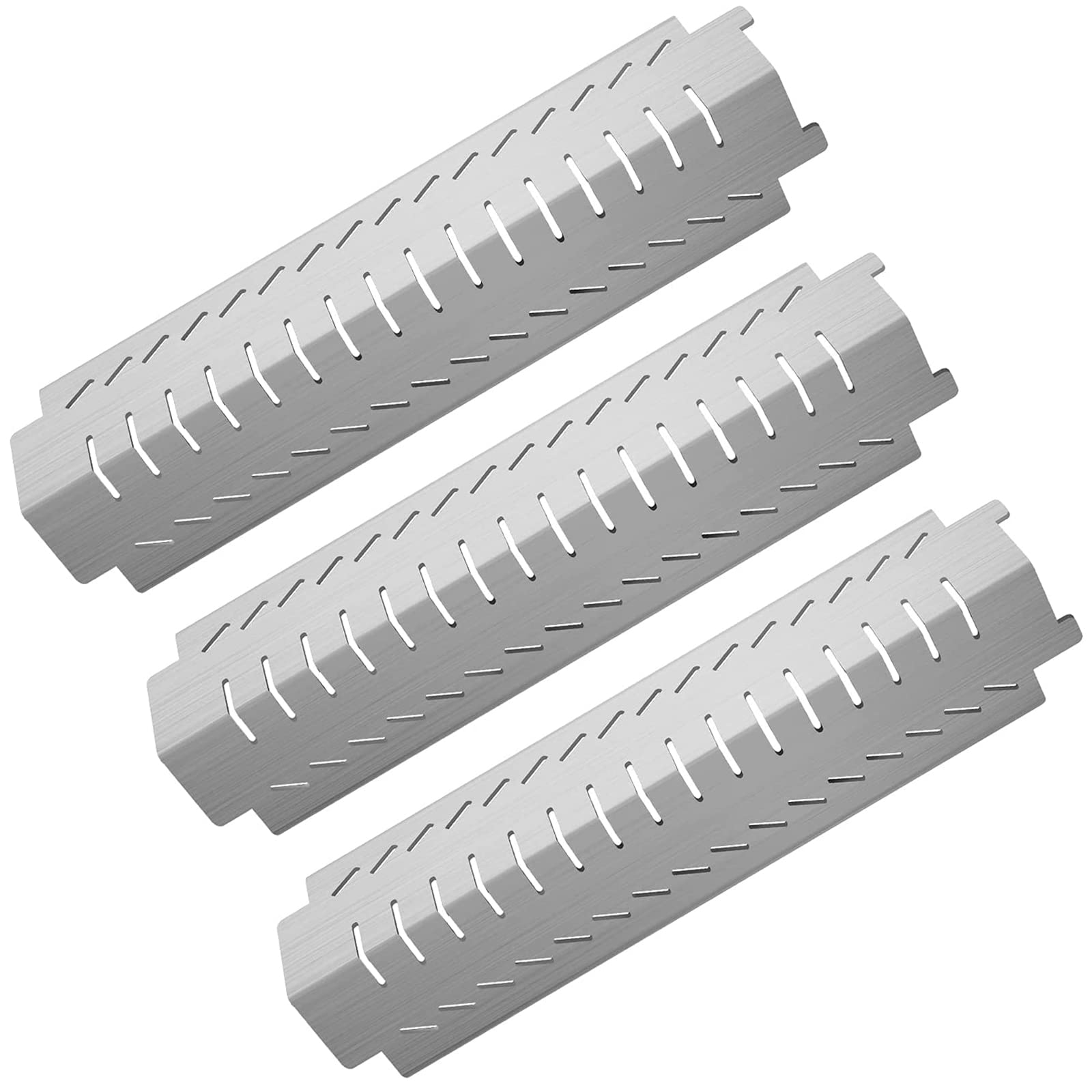 GFTIME 38CM universal Heat Plate Spare Parts for Charbroil, Centro, Thermos, Alva gas grills, Stainless Steel Flame Tamer, Burner Cover, 4 Pack