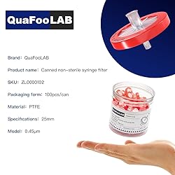 Syringe Filters PTFE Membrane 25mm Diameter 0.22μm