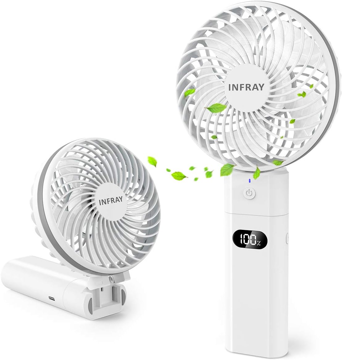 infray Portable Handheld Fan, 5200mAh USB Rechargeable Battery Operated