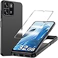 YJROP for Blackview WAVE 6C Case with Tempered Glass Screen Protector Slim Full-Body Silicone Bumpers Anti-Scratch Shockproof Protective phone Case Cover for Blackview WAVE 6C(black)