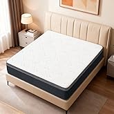 EIUE Mattress,Pocket Spring,Medium Firm,Breathable & Supportive,Queen,10 Inch Hybrid,White